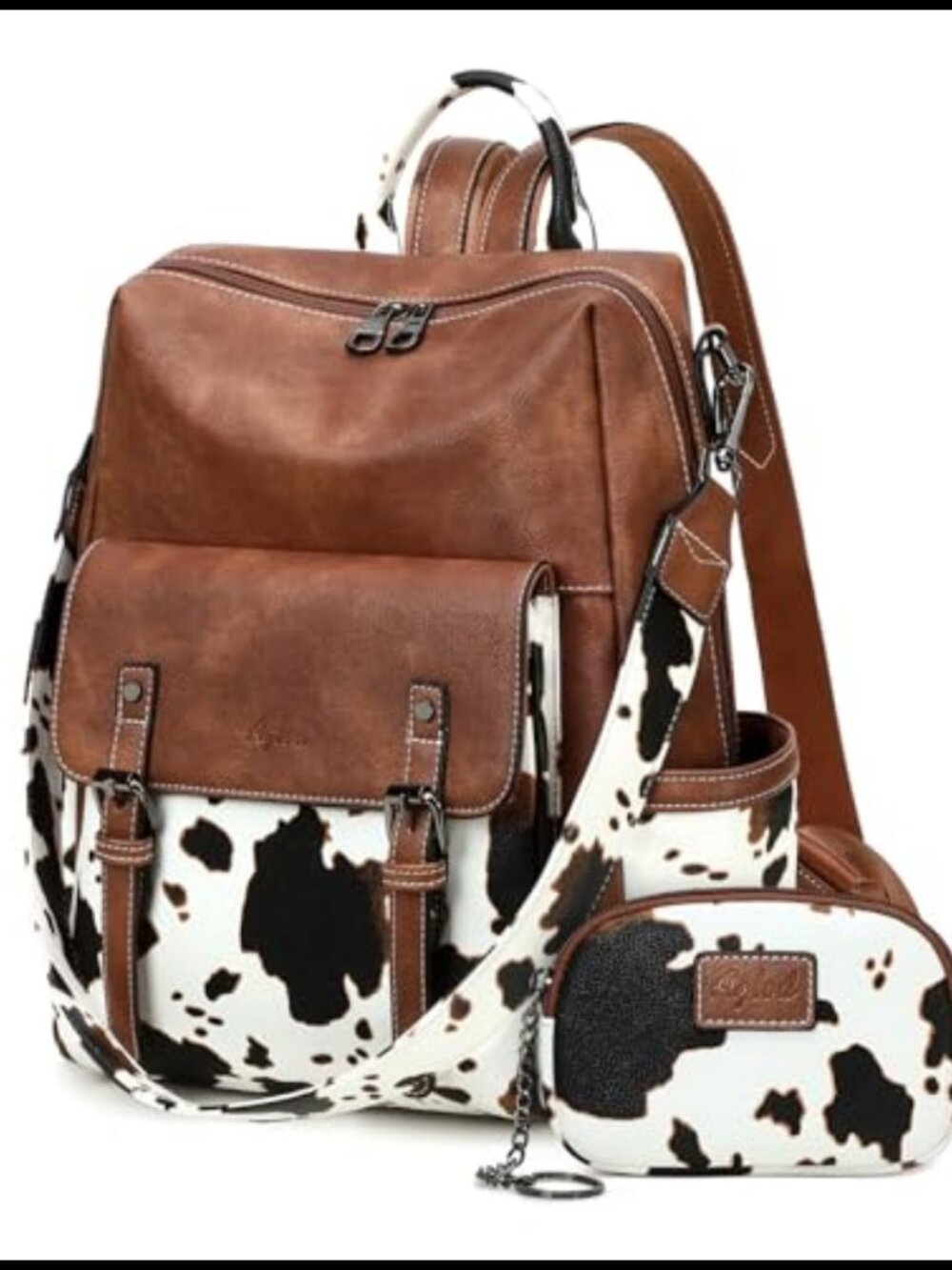 Faux Leather Backpack Purse Large Convertible Shoulder Bag Work Travel